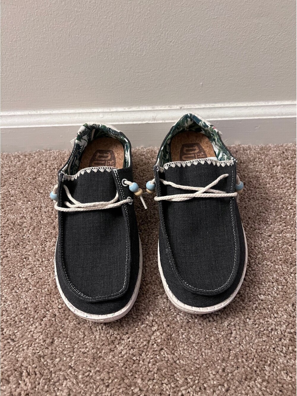 Hey Dude Wendy Fringe Carbon Black women sz 6